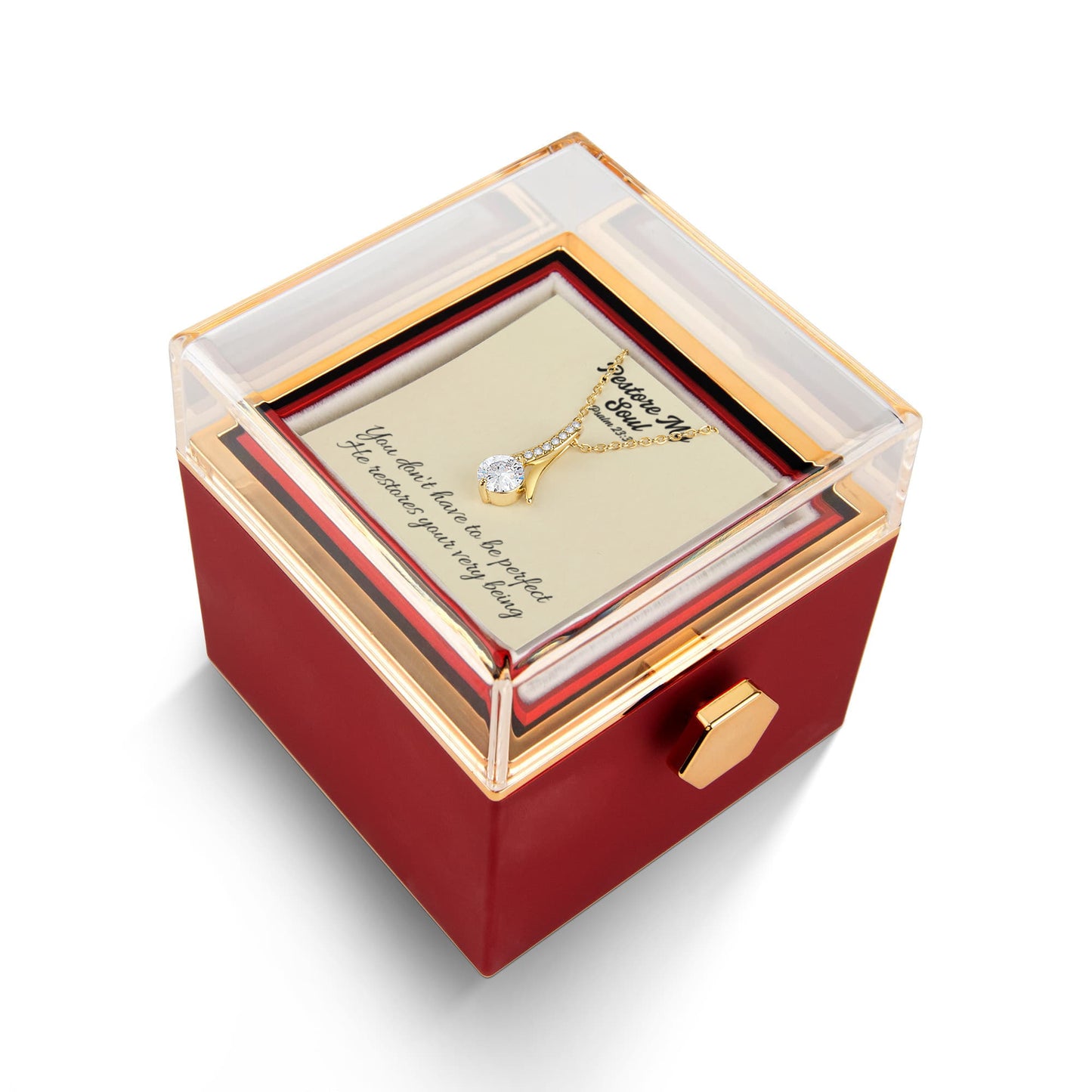 Restore My Soul (Psalm 23:3) | Alluring Beauty Necklace in Rotating Rose Gift Box