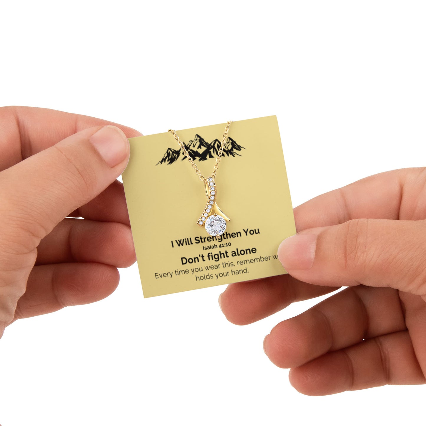 I Will Strengthen You (Isaiah 41:10) | Alluring Beauty Necklace in Rotating Rose Gift Box