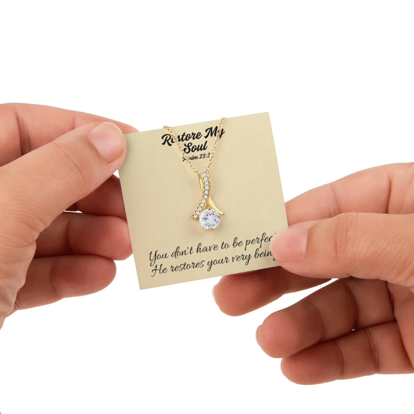 Restore My Soul (Psalm 23:3) | Alluring Beauty Necklace in Rotating Rose Gift Box