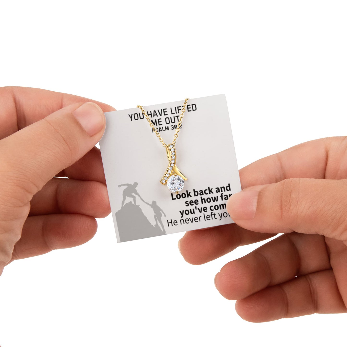 You Have Lifted Me Out (Psalm 30:2) | Alluring Beauty Necklace in Rotating Rose Gift Box