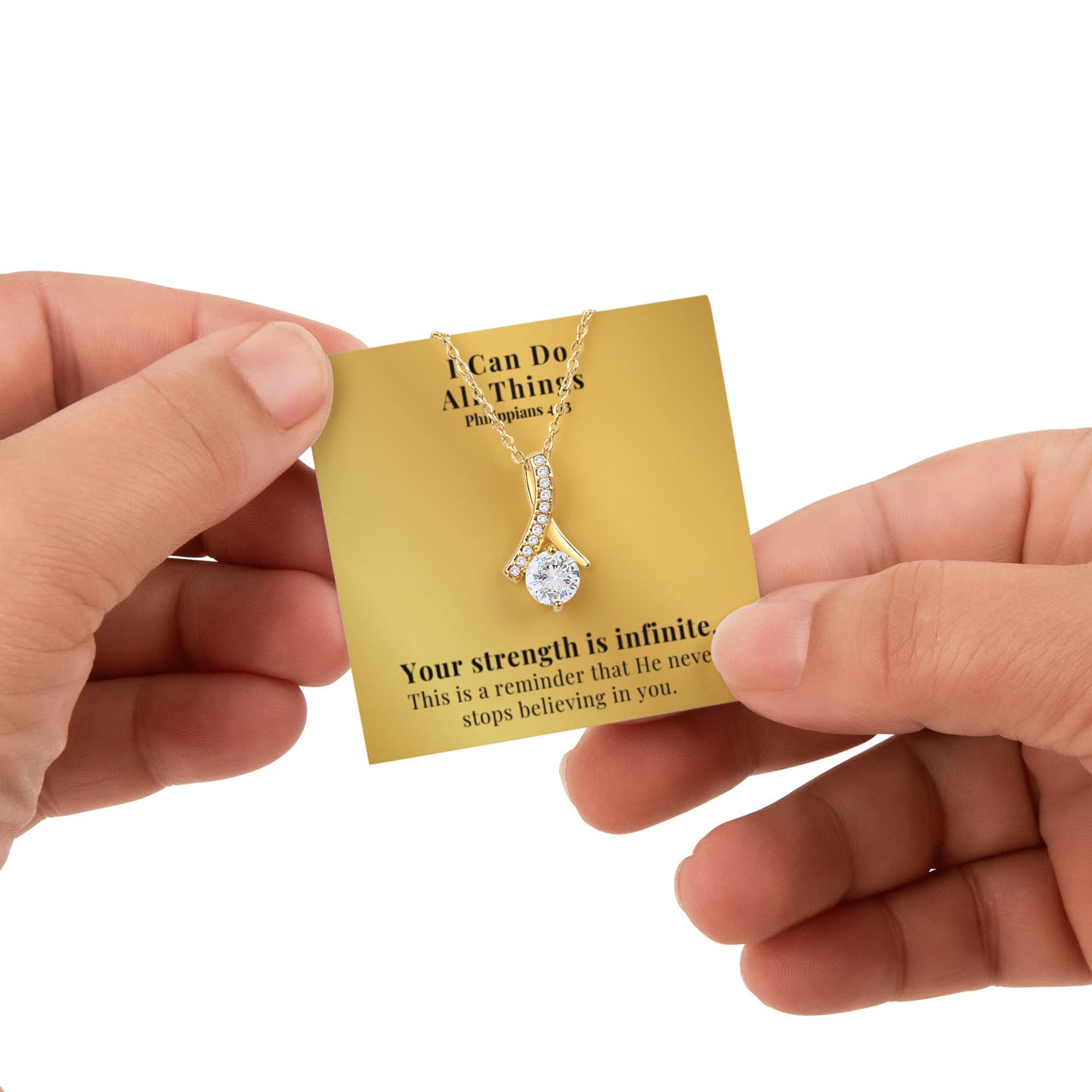 I Can Do All Things (Philippians 4:13) | Alluring Beauty Necklace in Rotating Rose Gift Box