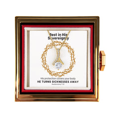 He Turns Sicknesses Away (Deuteronomy 7:15) | Alluring Beauty Necklace in Rotating Rose Gift Box