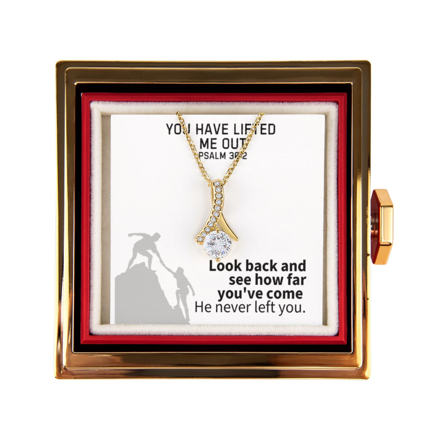 You Have Lifted Me Out (Psalm 30:2) | Alluring Beauty Necklace in Rotating Rose Gift Box