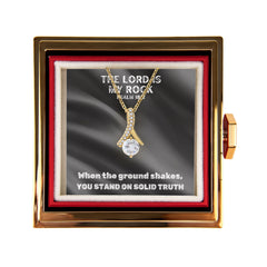 The Lord Is My Rock (Psalm 18:2) | Alluring Beauty Necklace in Rotating Rose Gift Box