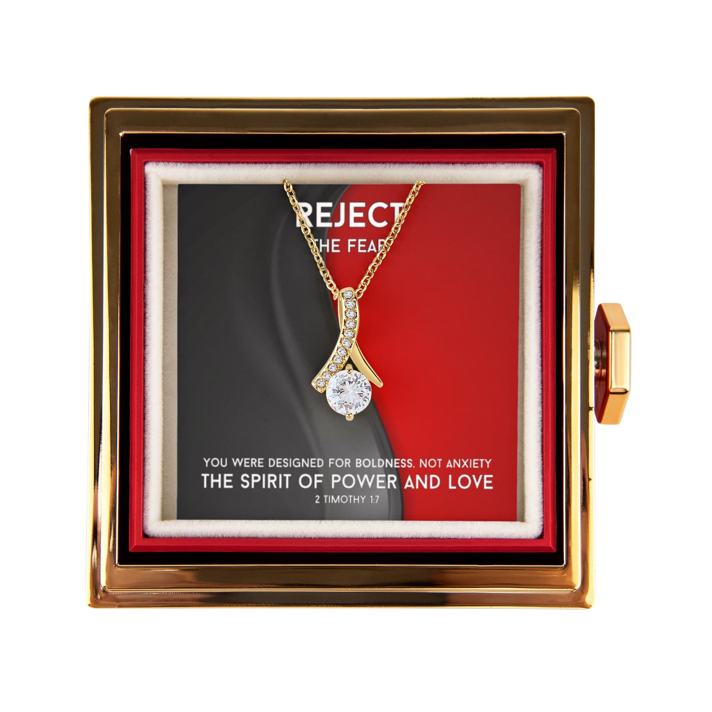 The Spirit Of Power And Love (2 Timothy 1:7) | Alluring Beauty Necklace in Rotating Rose Gift Box