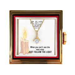 He Is My Light (Psalm 27:1) | Alluring Beauty Necklace in Rotating Rose Gift Box