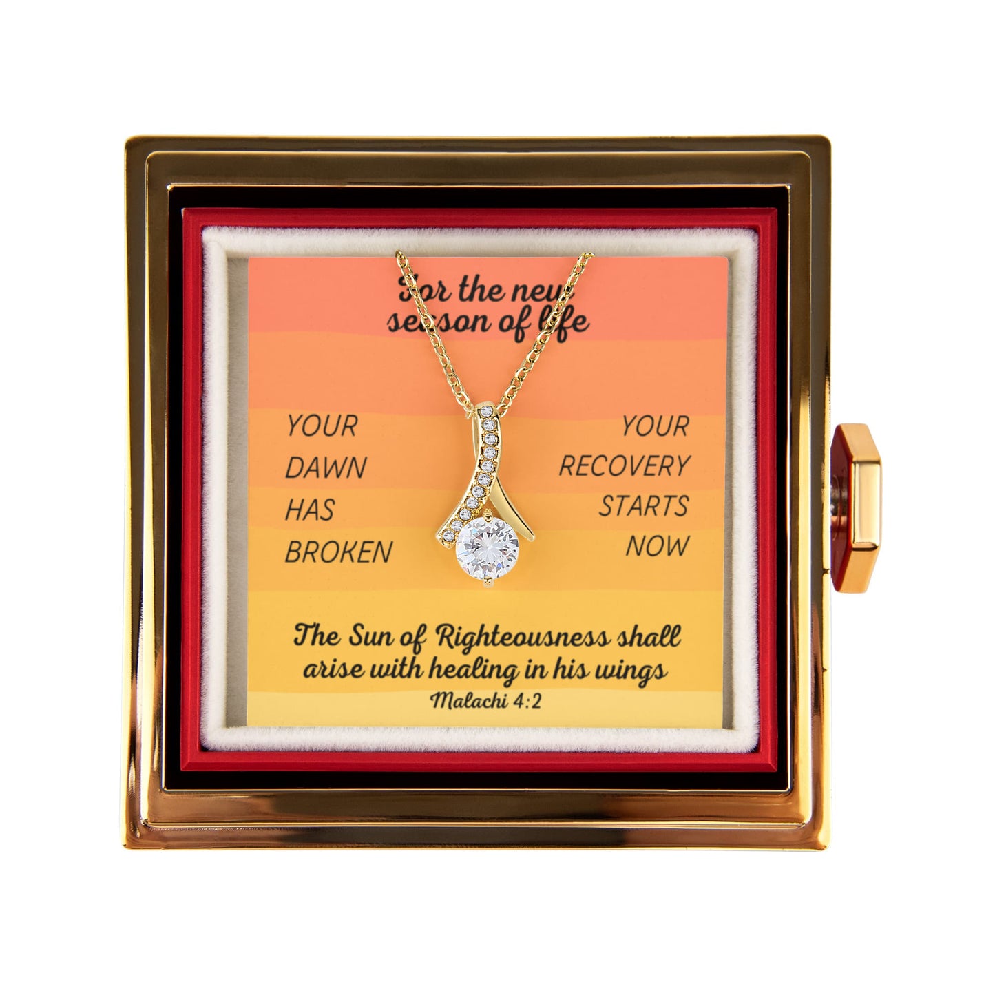 Healing In His Wings (Malachi 4:2) | Alluring Beauty Necklace in Rotating Rose Gift Box