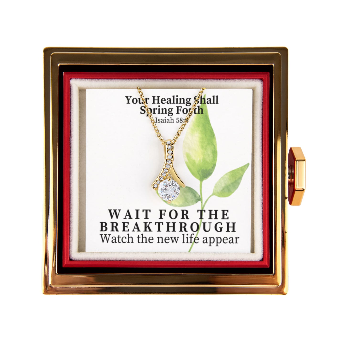 Your Healing Shall Spring Forth (Isaiah 58:8) | Alluring Beauty Necklace in Rotating Rose Gift Box
