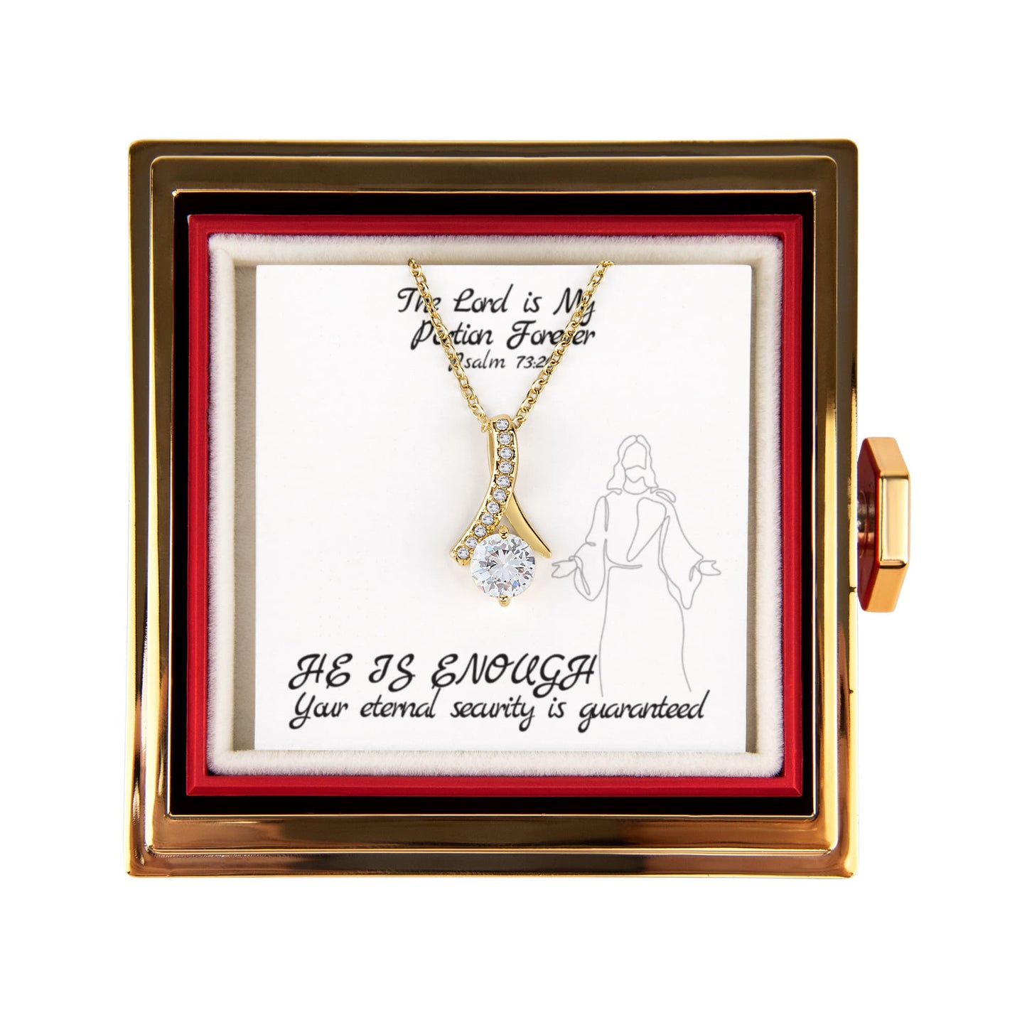 The Lord is My Portion Forever (Psalm 73:26) | Alluring Beauty Necklace in Rotating Rose Gift Box