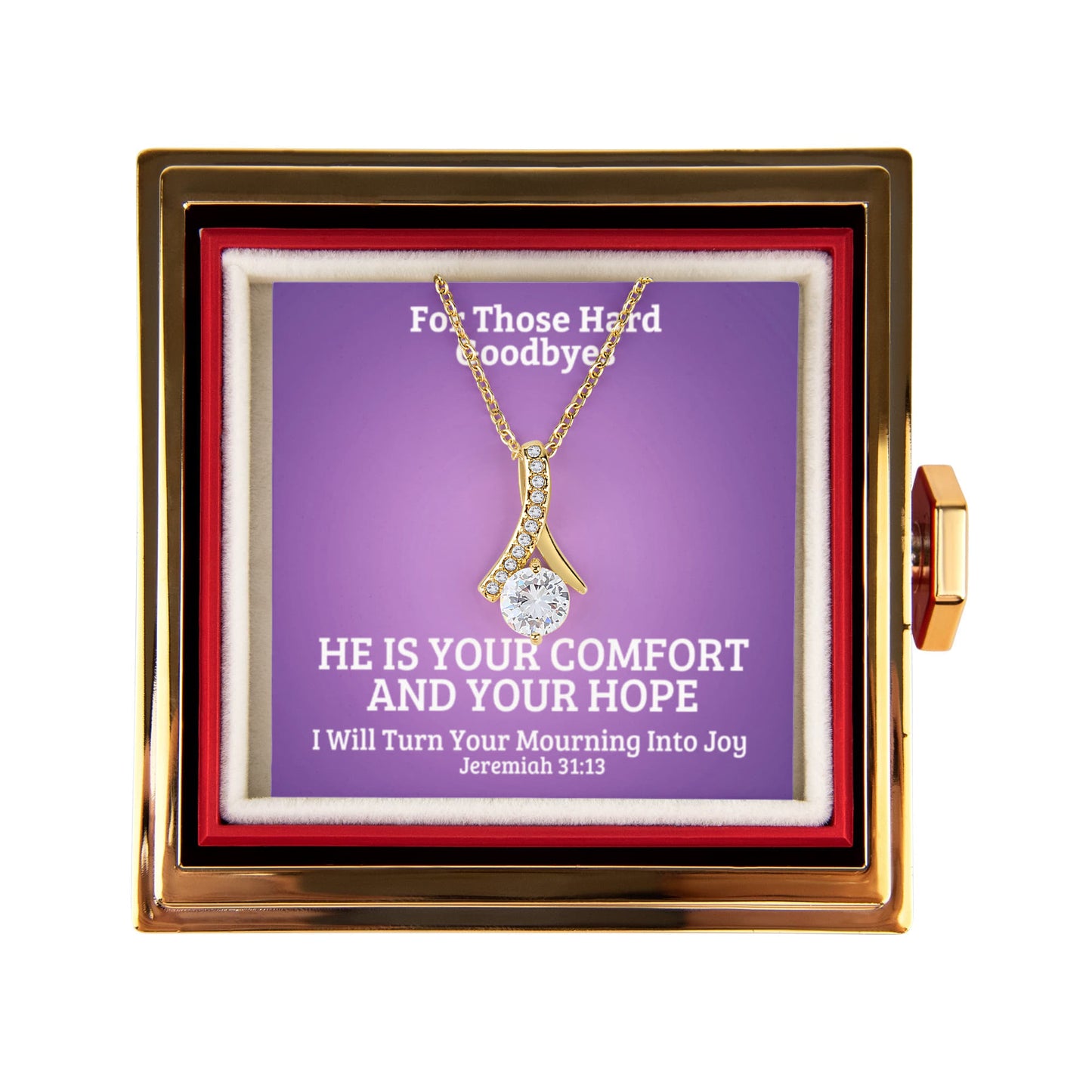 I Will Turn Your Mourning Into Joy (Jeremiah 31:13) | Alluring Beauty Necklace in Rotating Rose Gift Box
