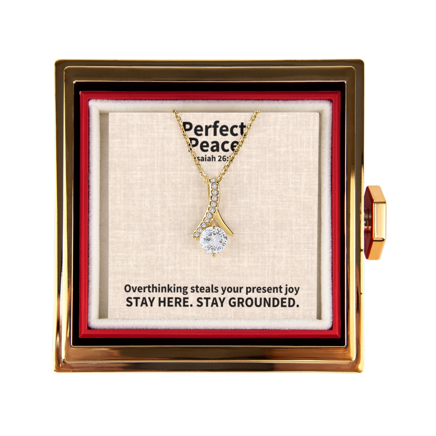 Perfect Peace (Isaiah 26:3) | Alluring Beauty Necklace in Rotating Rose Gift Box