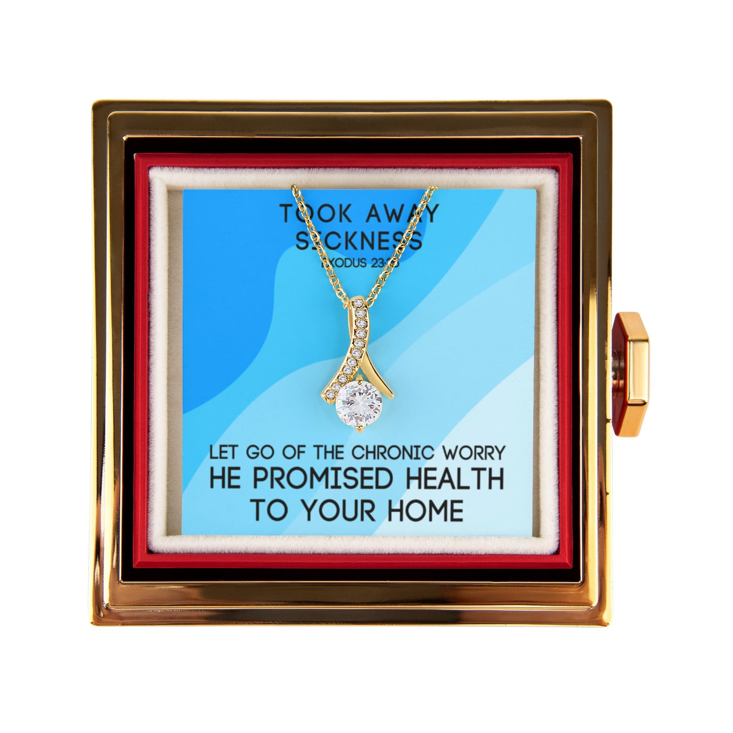 Took Away Sickness (Exodus 23:25) | Alluring Beauty Necklace in Rotating Rose Gift Box