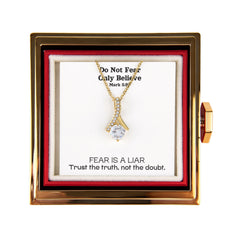 Do Not Fear Only Believe (Mark 5:36) | Alluring Beauty Necklace in Rotating Rose Gift Box