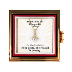 Hope Does Not Disappoint (Romans 5:5) | Alluring Beauty Necklace in Rotating Rose Gift Box