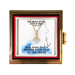 The Word Of The Lord Is Right (Psalm 33:4) | Alluring Beauty Necklace in Rotating Rose Gift Box