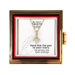My Heart Trusts In Him (Psalm 28:7) | Alluring Beauty Necklace in Rotating Rose Gift Box