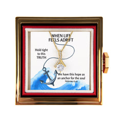 Hope Anchors The Soul (Hebrews 6:19) | Alluring Beauty Necklace in Rotating Rose Gift Box