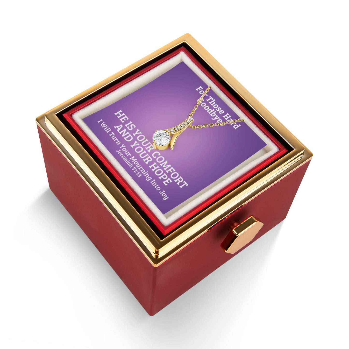 I Will Turn Your Mourning Into Joy (Jeremiah 31:13) | Alluring Beauty Necklace in Rotating Rose Gift Box