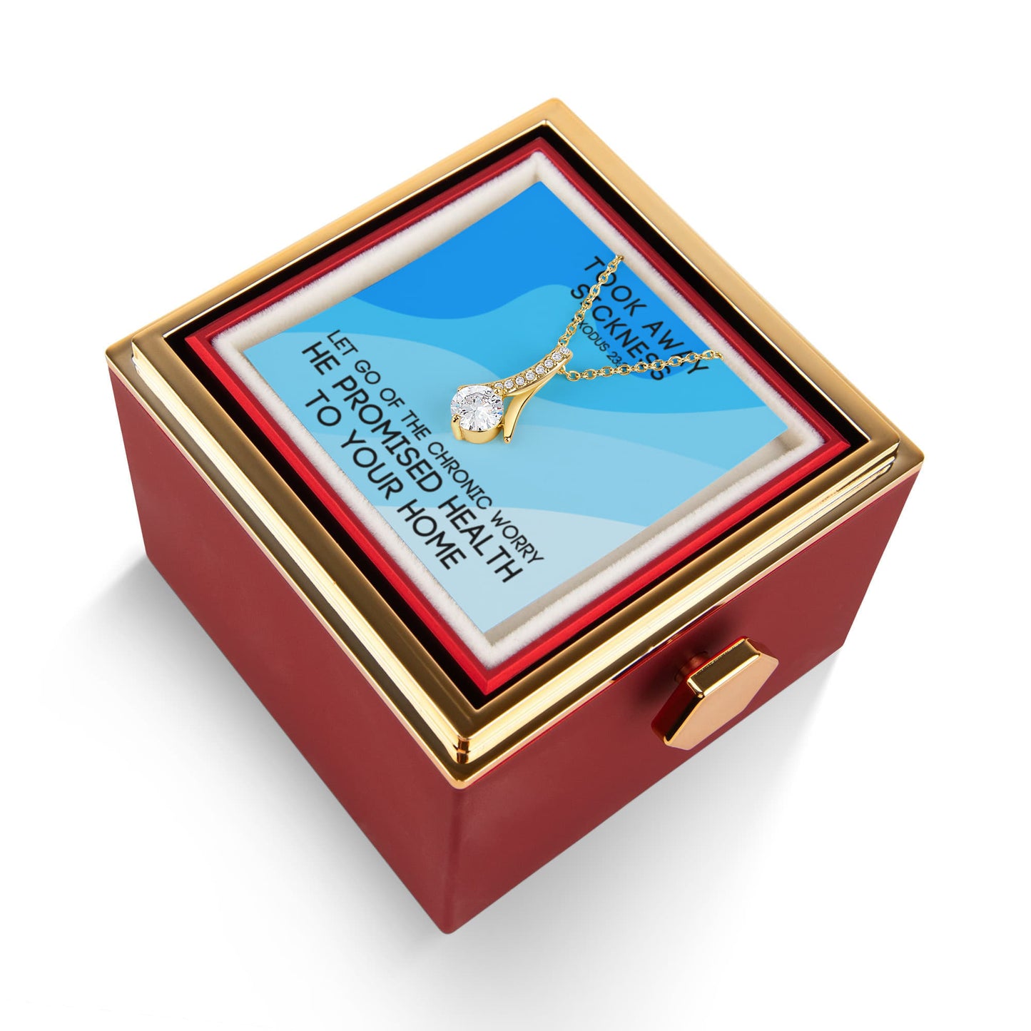 Took Away Sickness (Exodus 23:25) | Alluring Beauty Necklace in Rotating Rose Gift Box