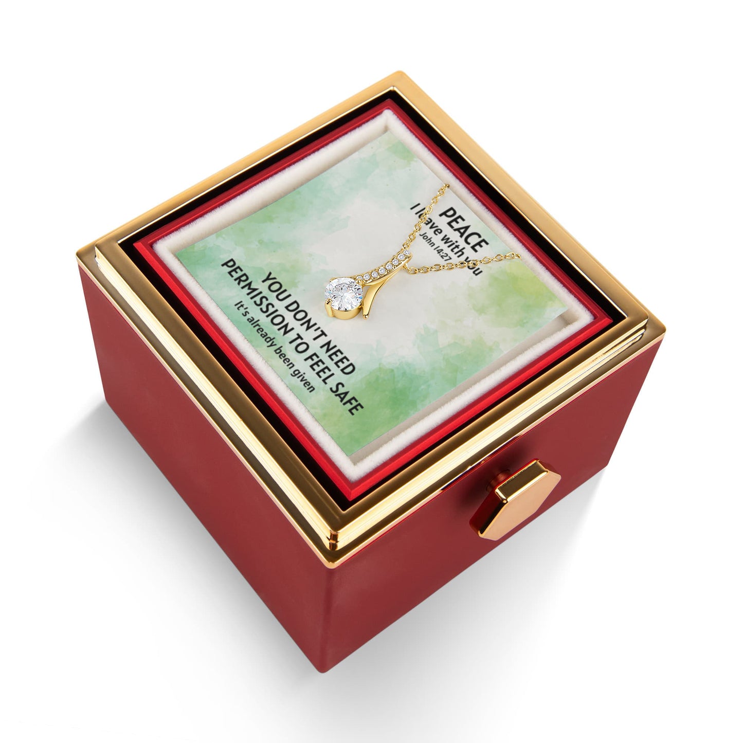 Peace I Leave With You (John 14:27) | Alluring Beauty Necklace in Rotating Rose Gift Box