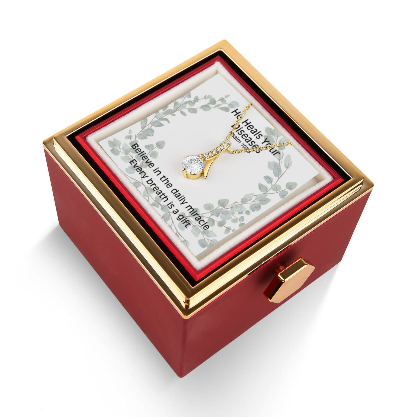 He Heals Your Diseases (Psalm 103:3) | Alluring Beauty Necklace in Rotating Rose Gift Box