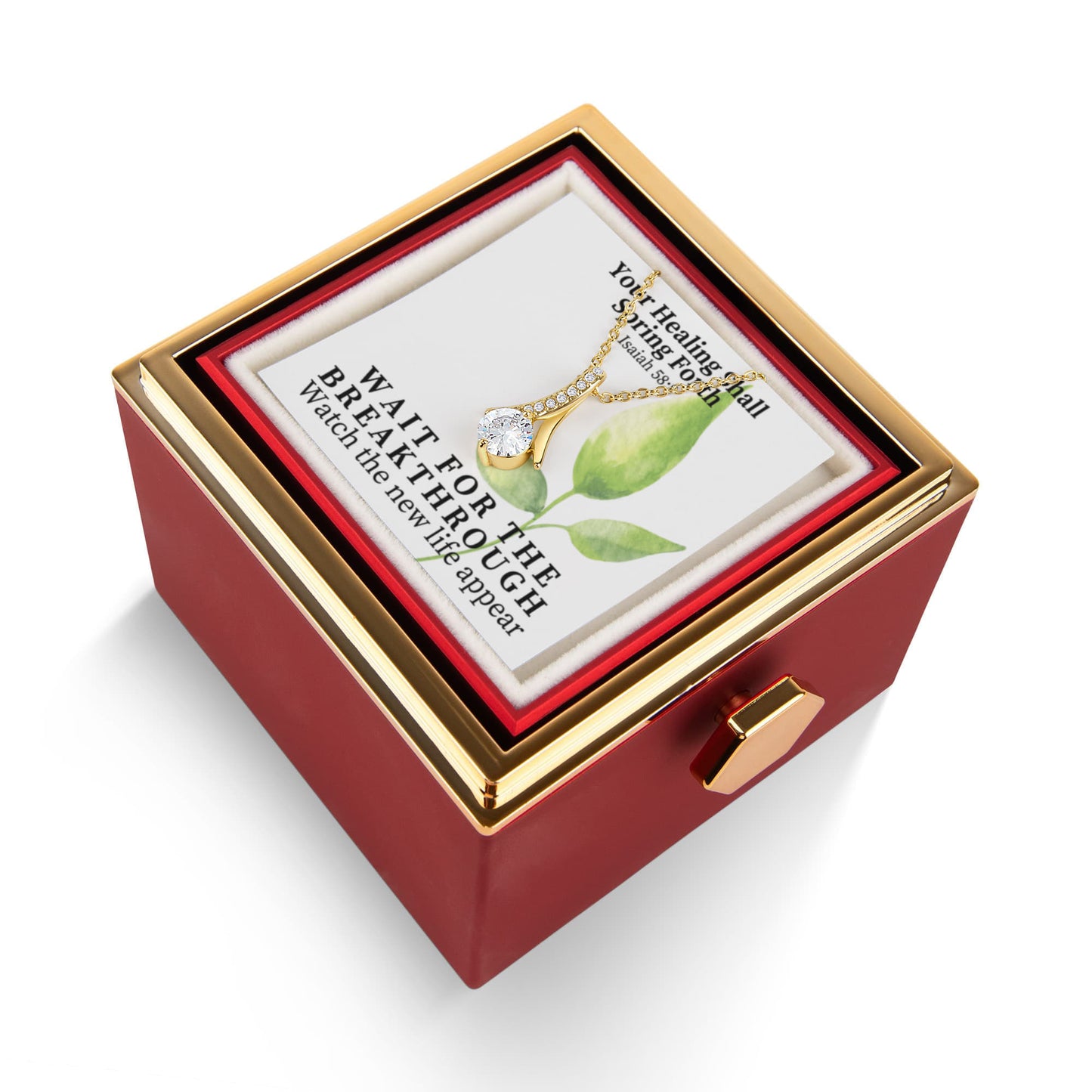 Your Healing Shall Spring Forth (Isaiah 58:8) | Alluring Beauty Necklace in Rotating Rose Gift Box