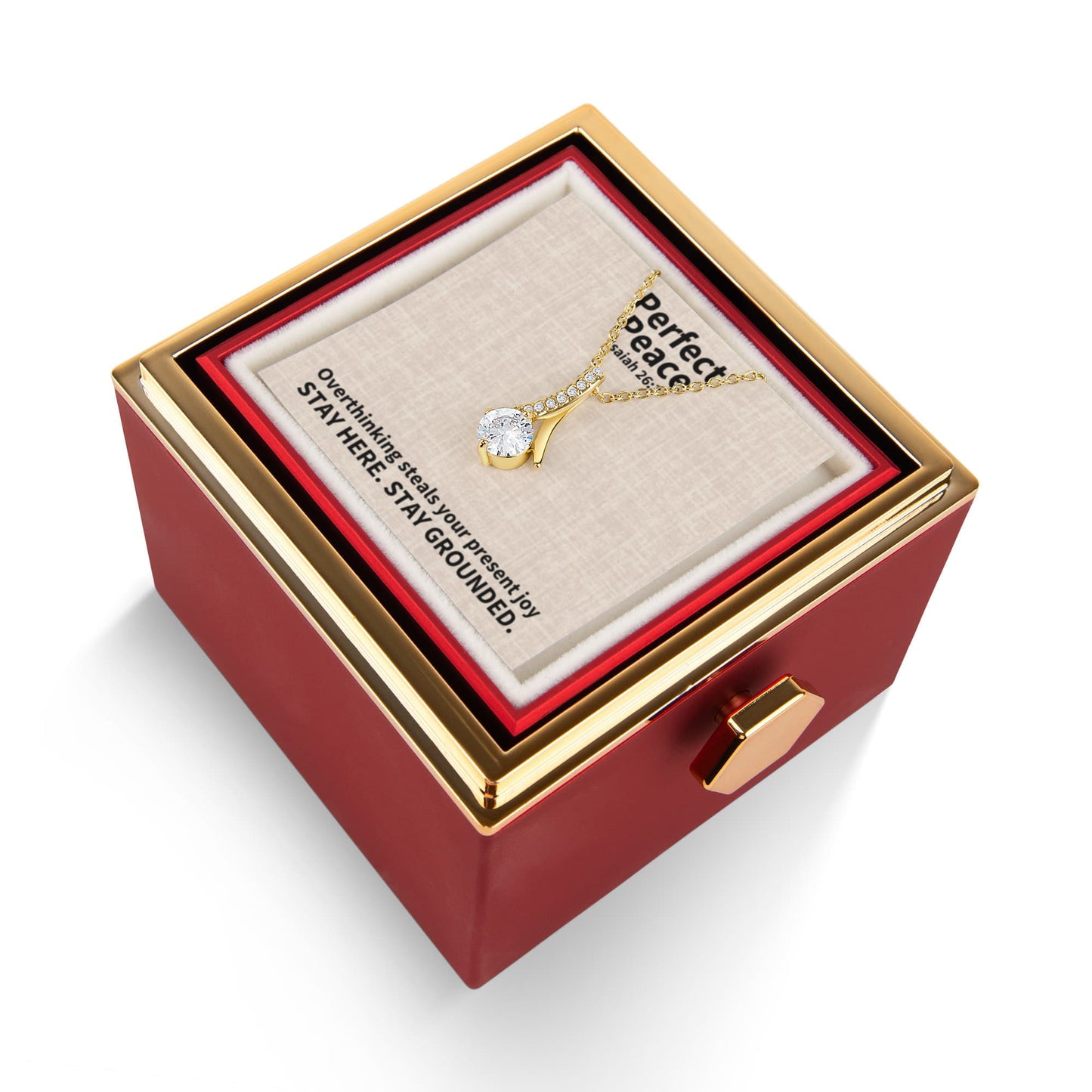 Perfect Peace (Isaiah 26:3) | Alluring Beauty Necklace in Rotating Rose Gift Box