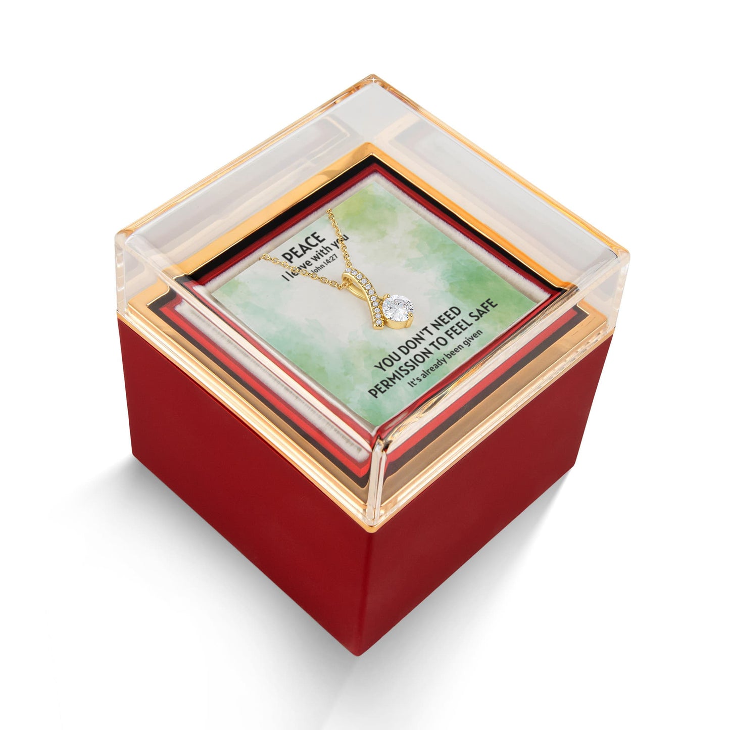 Peace I Leave With You (John 14:27) | Alluring Beauty Necklace in Rotating Rose Gift Box
