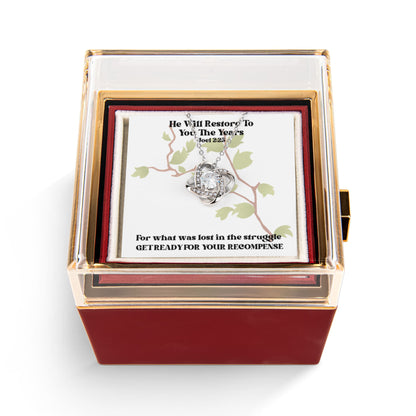 He Will Restore To You The Years (Joel 2:25) | Alluring Beauty Necklace in Rotating Rose Gift Box