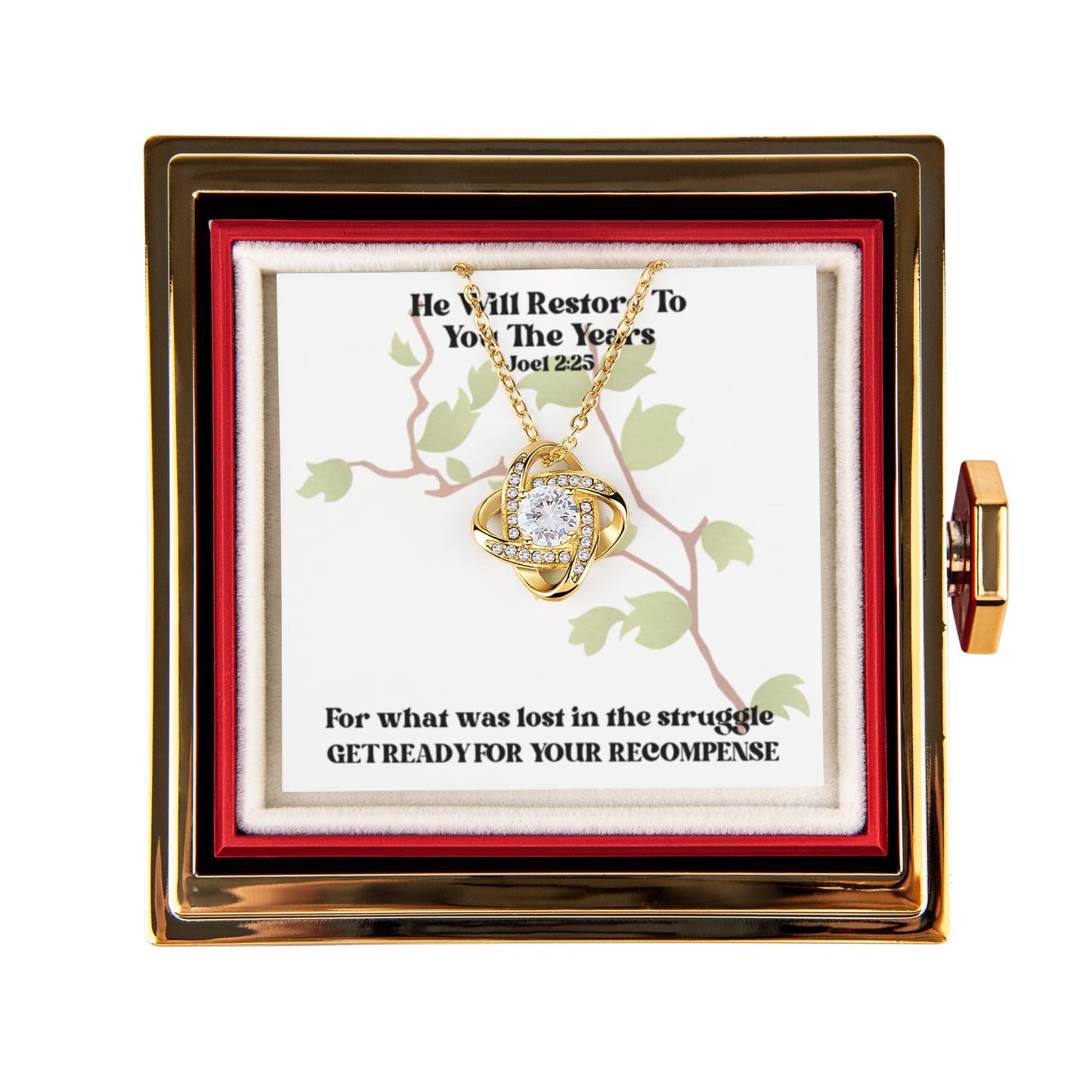 He Will Restore To You The Years (Joel 2:25) | Alluring Beauty Necklace in Rotating Rose Gift Box