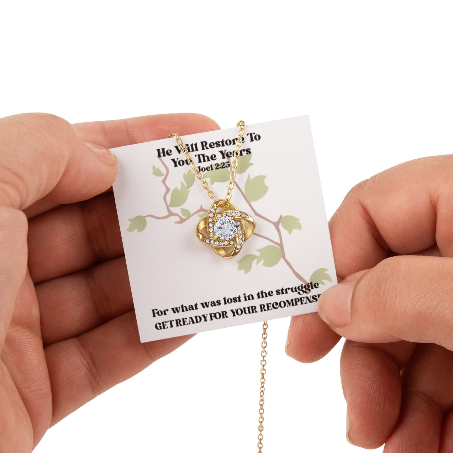 He Will Restore To You The Years (Joel 2:25) | Alluring Beauty Necklace in Rotating Rose Gift Box