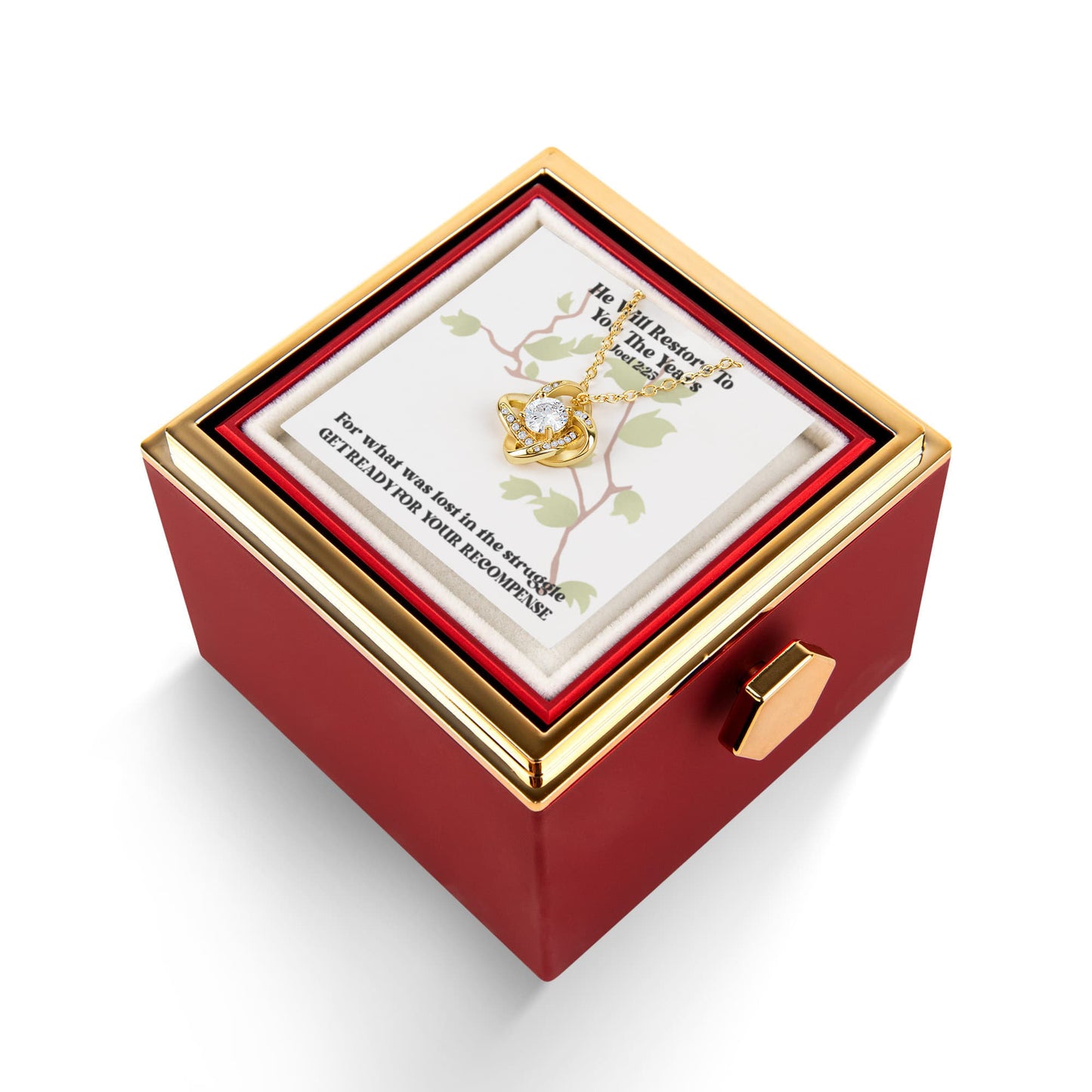 He Will Restore To You The Years (Joel 2:25) | Alluring Beauty Necklace in Rotating Rose Gift Box
