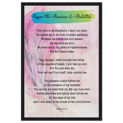 Premium Quality Framed Canvas | Prayer for Provision & Protection ~Psalm 23:1-6~ (2 Designs - Feather)