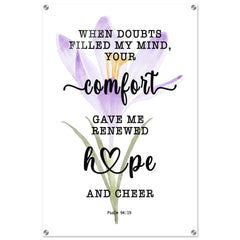 Minimalist Typography Acrylic Print | Your Comfort Delights My Soul ~Psalm 94:19~ (5 Designs)