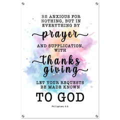 Minimalist Typography Acrylic Print | Let Your Request Be Made Known To God ~Philippians 4:6~ (5 Designs)