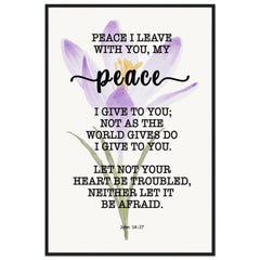 Minimalist Typography Framed Poster | Let Not Your Heart Be Troubled ~John 14:27~ (5 Designs)
