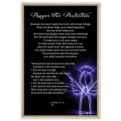 Premium Quality Framed Canvas | Prayer for Protection ~Psalm 91:9-16~ (2 Designs - Angel)
