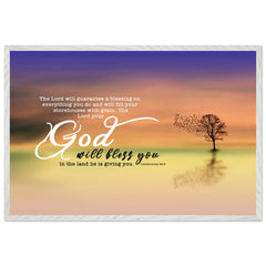Museum-Quality Premium Wooden Framed Poster | The Lord Will Bless You In Everything You Do ~Deuteronomy 28:8~