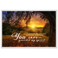 Museum-Quality Premium Wooden Framed Poster | You Granted Me Life And Favor ~Job 10:12~