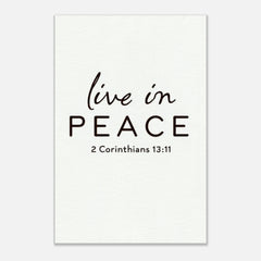 Premium Gallery Wrapped Canvas: Live In Peace (2 Corinthians 13:11)