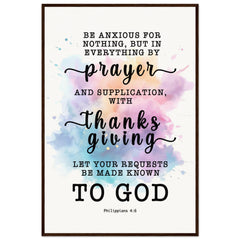 Minimalist Typography Framed Poster | Let Your Request Be Made Known To God ~Philippians 4:6~ (5 Designs)