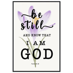 Minimalist Typography Framed Poster | Be still, and know that I am God ~Psalm 46:10~ (5 Designs)