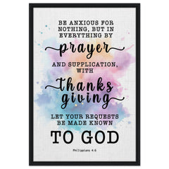 Minimalist Typography Framed Canvas | Let Your Request Be Made Known To God ~Philippians 4:6~ (5 Designs)