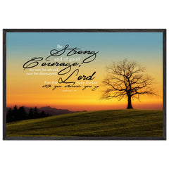 Museum-Quality Premium Wooden Framed Poster | God Is With You Wherever You Go ~Joshua 1:9~