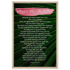 Premium Quality Framed Canvas | Prayer for Protection ~Psalm 91:9-16~ (2 Designs - Leaf)