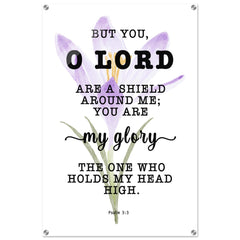 Minimalist Typography Acrylic Print | The Lord Is My Shield ~Psalm 3:3~ (5 Designs)