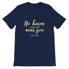 Premium Unisex Crewneck T-shirt | No Harm Shall Come Near You -Psalm 91:10-