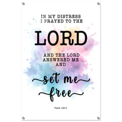 Minimalist Typography Acrylic Print | The Lord Is My Saviour ~Psalm 118:5~ (5 Designs)