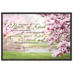 Museum-Quality Premium Wooden Framed Poster | Guard Your Heart Through Christ Jesus ~Philippians 4:7~