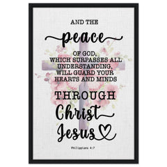 Minimalist Typography Framed Canvas | Guard Your Heart Through Christ Jesus ~Philippians 4:7~ (5 Designs)